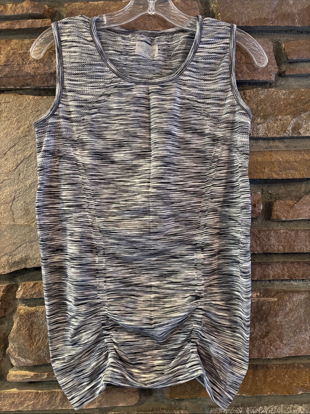 Athleta Space-Dye Sleeveless Tank Top in Gray and White